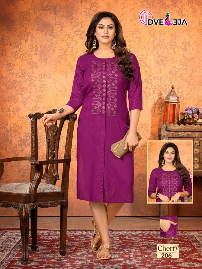 Dveeja Cherry 2 Rayon Fancy Regular Wear Designer Kurti Collection